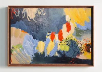 Abstract painting by NC artist Valerie Lorraine - work in progress